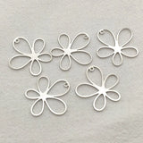 Flower-Shape Brass Pendants for Jewelry Making - 50pcs