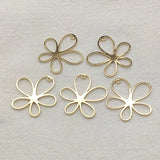 Flower-Shape Brass Pendants for Jewelry Making - 50pcs