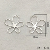 Flower-Shape Brass Pendants for Jewelry Making - 50pcs