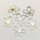 Flower-Shape Brass Pendants for Jewelry Making - 50pcs