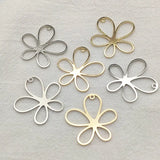 Flower-Shape Brass Pendants for Jewelry Making - 50pcs