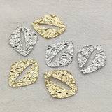 Brass Pendant Wrinkle Oval Charm Jewelry Findings 100pcs