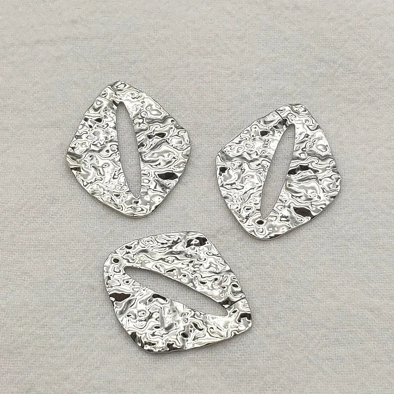 Brass Pendant Wrinkle Oval Charm Jewelry Findings 100pcs