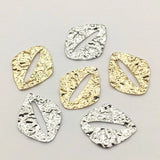 Brass Pendant Wrinkle Oval Charm Jewelry Findings 100pcs
