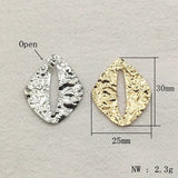 Brass Pendant Wrinkle Oval Charm Jewelry Findings 100pcs