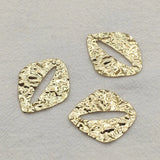 Brass Pendant Wrinkle Oval Charm Jewelry Findings 100pcs