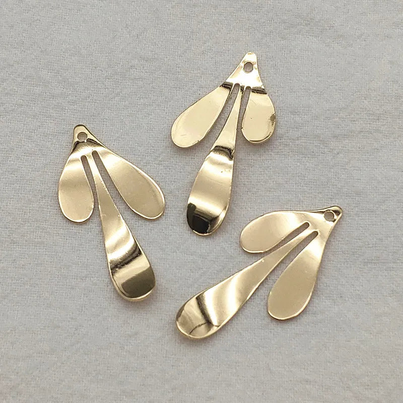 Brass Feather Charm Pendant DIY Jewelry Findings 100pcs