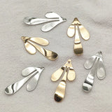 Brass Feather Charm Pendant DIY Jewelry Findings 100pcs