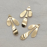 Brass Feather Charm Pendant DIY Jewelry Findings 100pcs
