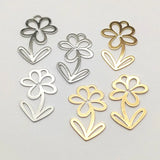 50pcs Brass Flower-Shape Charms for Earrings DIY