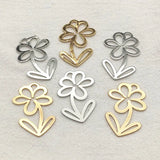 50pcs Brass Flower-Shape Charms for Earrings DIY