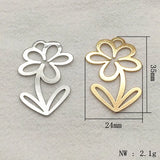 50pcs Brass Flower-Shape Charms for Earrings DIY