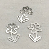 50pcs Brass Flower-Shape Charms for Earrings DIY