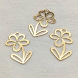 50pcs Brass Flower-Shape Charms for Earrings DIY