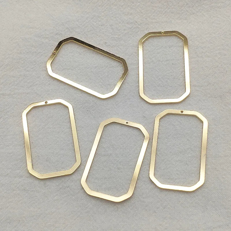37x23mm 50pcs Brass Oval-Shape Pendants for DIY Jewelry, Findings & Components
