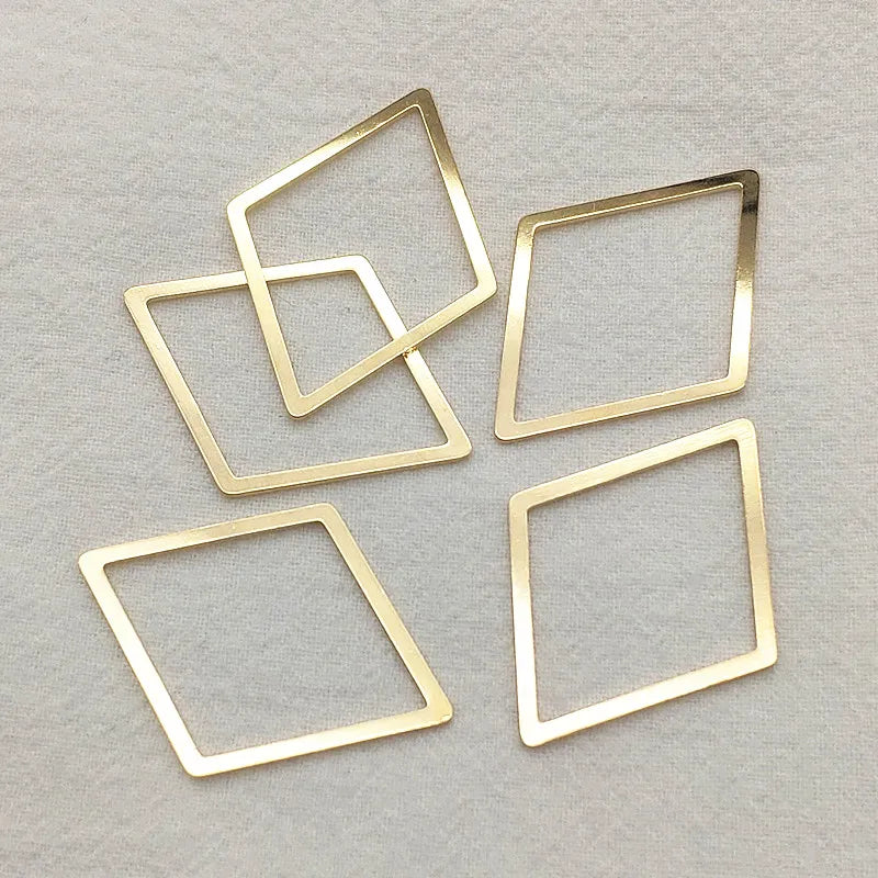 40x30mm 50pcs Brass Pendants Rhombus Charm DIY Jewelry Findings