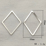 40x30mm 50pcs Brass Pendants Rhombus Charm DIY Jewelry Findings