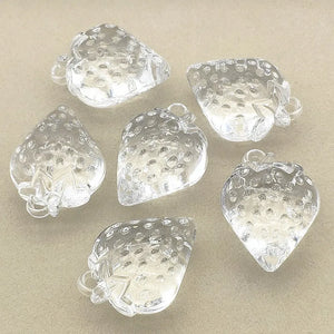 Acrylic Clear Strawberry Beads Necklace/Earrings DIY Parts 35pcs