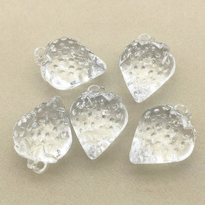 Acrylic Clear Strawberry Beads Necklace/Earrings DIY Parts 35pcs