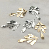 50pcs Brass Feather Charm Pendants for DIY Jewelry Making