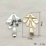 50pcs Brass Feather Charm Pendants for DIY Jewelry Making