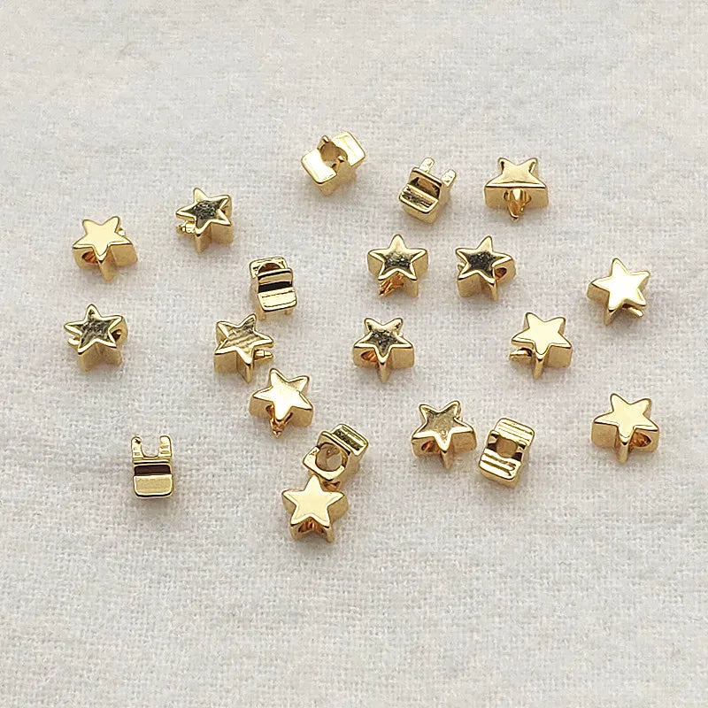 100pcs Plating Real Star Spacer Beads Necklace/Bracelet DIY Parts