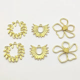 50pcs Zinc Alloy Pendants Round/Flower Charm Necklace Earrings DIY Parts
