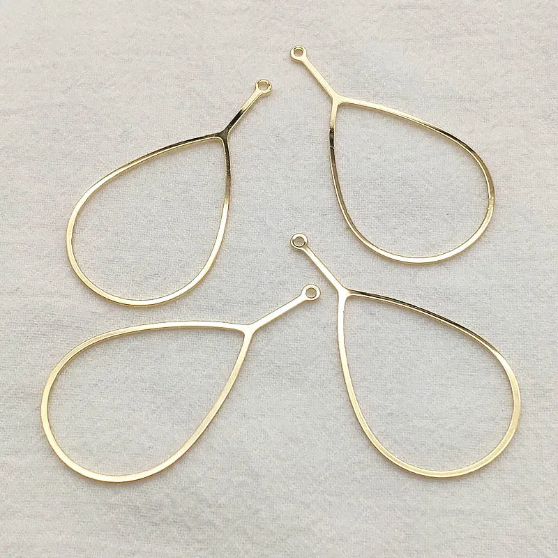 55x28mm 50pcs Brass Pendants Drop-Shape Charm For DIY Jewelry