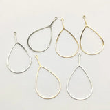 55x28mm 50pcs Brass Pendants Drop-Shape Charm For DIY Jewelry