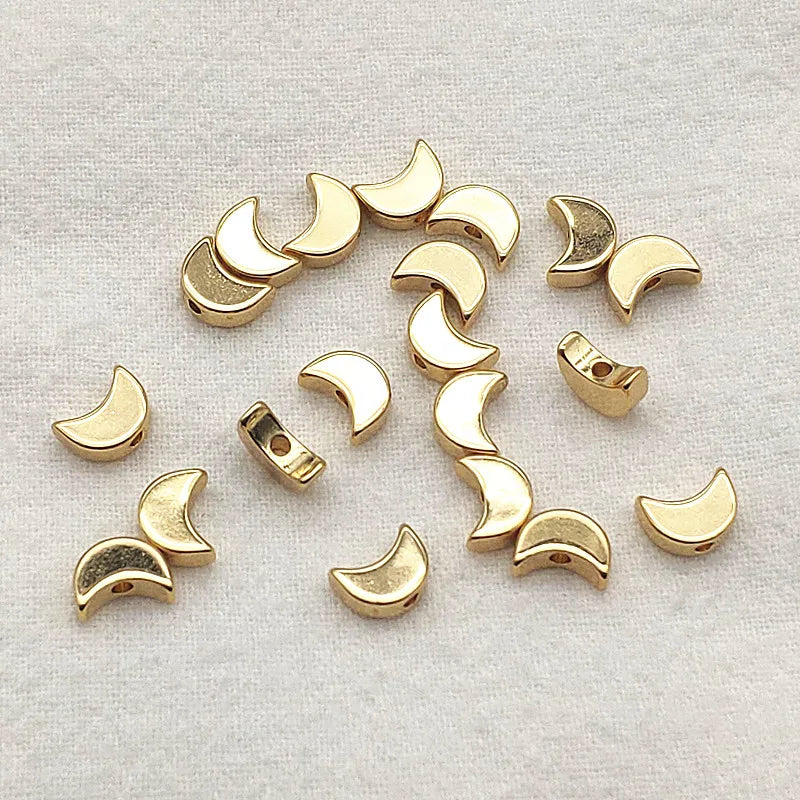 100pcs 7x6mm Moon Spacer Beads For DIY Jewelry Making