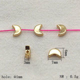100pcs 7x6mm Moon Spacer Beads For DIY Jewelry Making