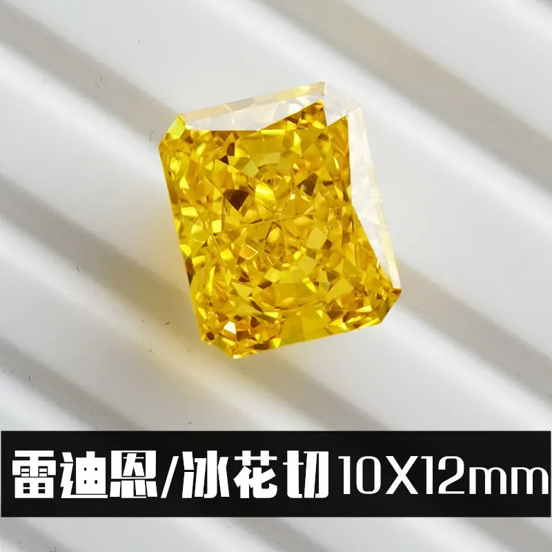 Radiant Cut Dark Yellow Regenerative Gemstone Beads