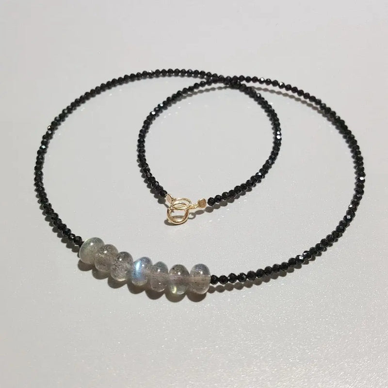 Labradorite Spinel Silver Necklace