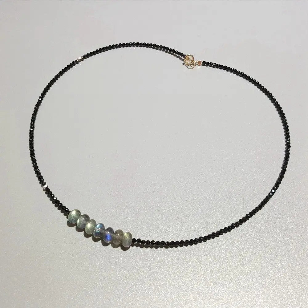 Labradorite Spinel Silver Necklace