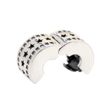 925 Silver Pave Star Row Clip Charm Pendant Bead