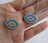 925 Silver Evil Eye Women CZ Stone Necklace
