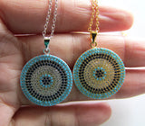 925 Sterling Silver Big Disco Micro Pave CZ Silver Necklace