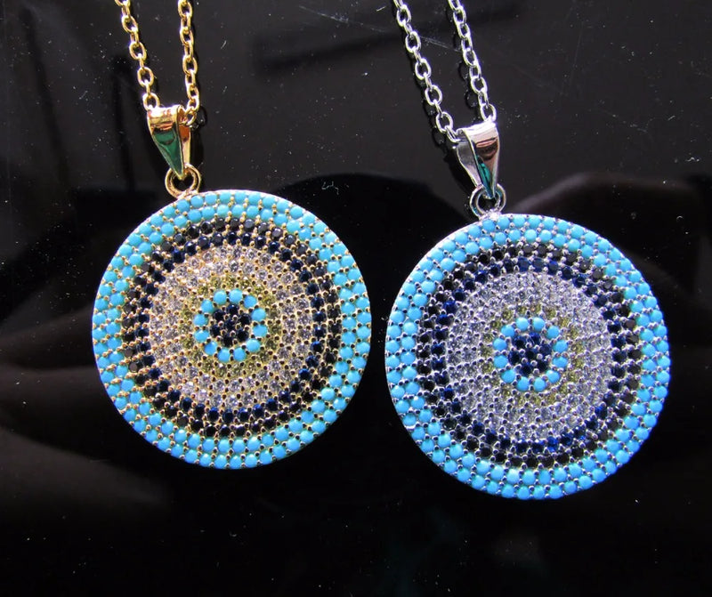 925 Sterling Silver Big Disco Micro Pave CZ Silver Necklace