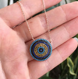 925 Silver Evil Eye Rose Necklace
