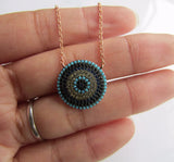 925 Silver Evil Eye Rose Necklace