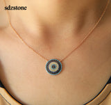 925 Silver Evil Eye Rose Necklace