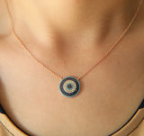925 Silver Evil Eye Rose Necklace