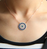 Turquoises Evil Eye CZ Necklace for Girls