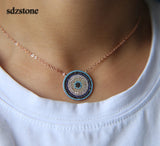 Turquoises Evil Eye CZ Necklace for Girls