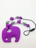 BPA Silicone Teething Necklace with Elephant Pendant Teether Beads