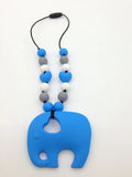 BPA Silicone Teething Necklace with Elephant Pendant Teether Beads