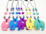 BPA Silicone Teething Necklace with Elephant Pendant Teether Beads