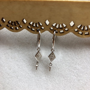 Drop Earrings Findings Mountings for Pearls Beads Stones Jade