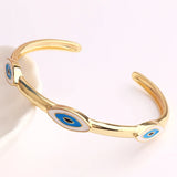 Boho Evil Eye 18K Plated Bangles Bracelets for Women Vintage Charm