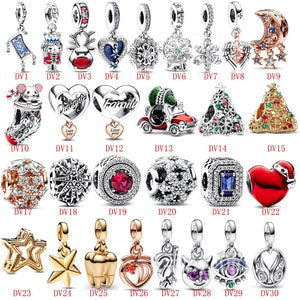 925 Sterling Silver Charm Beads for Bracelets Women's Jewelry